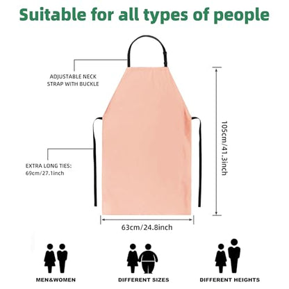 Heavy Duty Waterproof Apron - for Unisex Adult, Ultra Lightweight, Chemical Resistant Industrial Work Apron - color: Pink-1pack