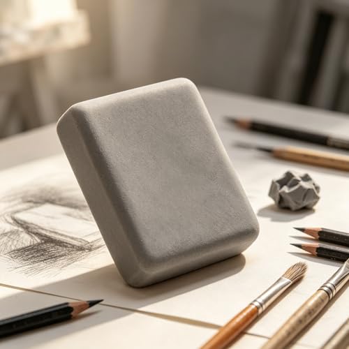 Kneaded Eraser Artist Moldable Rubber Soft Kneadable Supplies for Drawing Sketching High Flexibility Charcoal Graphite Removal Stationary Tool for Studio Work Neutral Grey