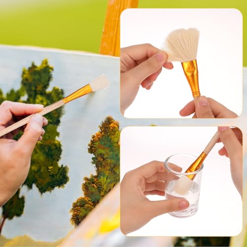 9 Pack Pottery Glaze Brushes Ceramic Brush Set, Glaze Brushes for Pottery, Watercolor Paintbrush for Acrylic Painting, Blending Mop Brushes for Oil Pottery Art Painting