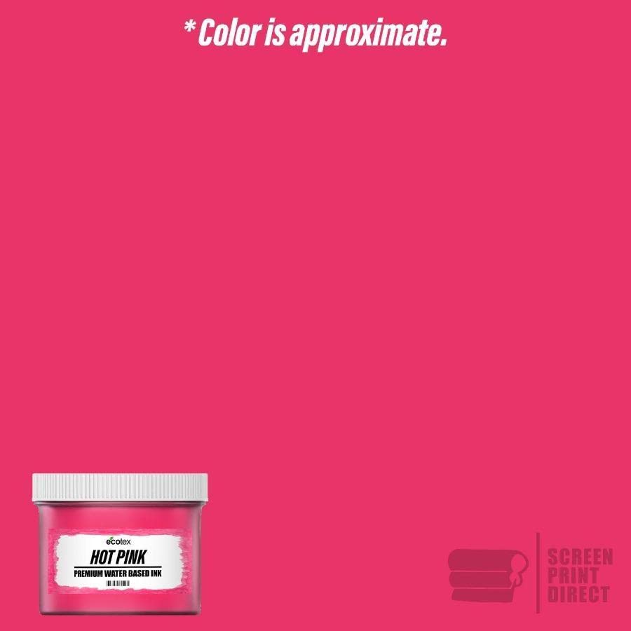 Ecotex® Screen Printing Hot Pink (Gallon - 128oz.) - Water Based Hot Pink Fabric Ink, Silk Screen Paint - Screen Print Direct®, USA Made - color: Hot Pink, size: 128 fl oz