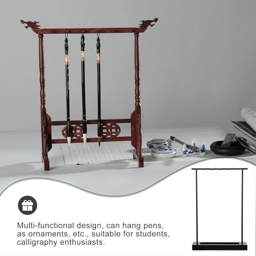 COHEALI Chinese Calligraphy Brush Holder Stand Iron Ink Brush Rack Storage Rack for Calligraphy Artists and Students