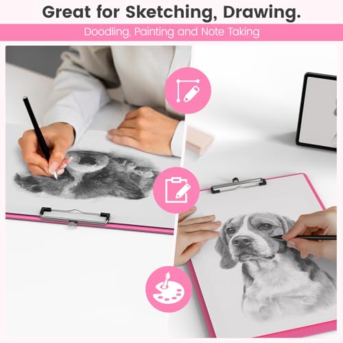 Extra Large 11x17 Clipboards, Landscape and Vertical Layout 2 Pack | Red Plastic Drawing Boards with Low Profile Clip. Suitable for Watercolor, Sketching, Painting. Art & Drafting Supply - color: Red