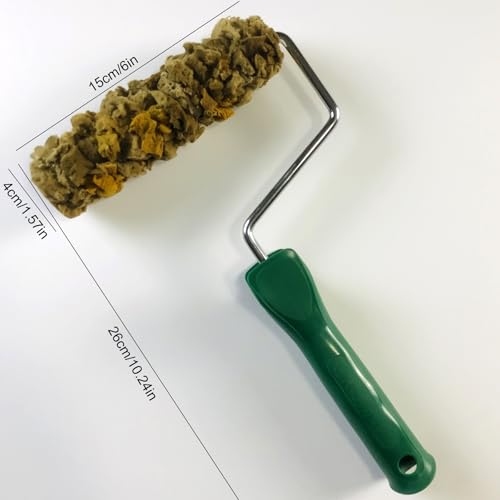 Natural Sea Sponge Mini Roller, 6 Inch - Art Paint Wall Texture Tool | Super Absorbent, Natural Texture | Ideal for Pros & DIY, Efficiently Creates Vivid Wall Patterns (XG-3880) - style: XG-3880