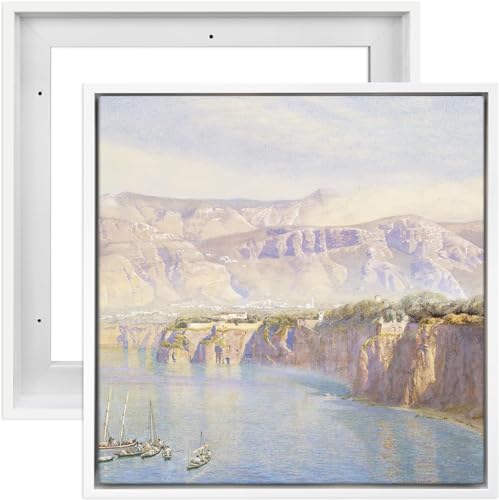 Floating Frame for 6x6 Canvas Oil Paintings with 0.6-0.8" Deep, 2 Pack Canvas Floater Frame Living Room Decor, Wall Art frame for Prints Oil Painting Diamond Bedroom Decorations (White) - color: White, size: 6x6"