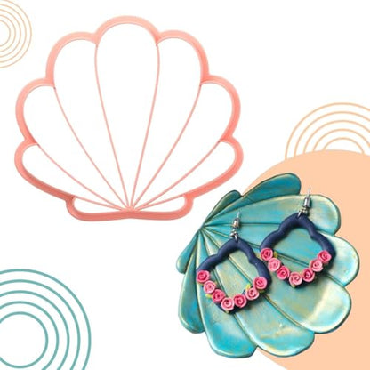 Trinket Cutter Set for Polymer Clay Display & Jewelry Styling – Fish, Shell & Spiral Shell Shapes | Shellfish-TRI - color: Shell+Fish+Spiral_shell