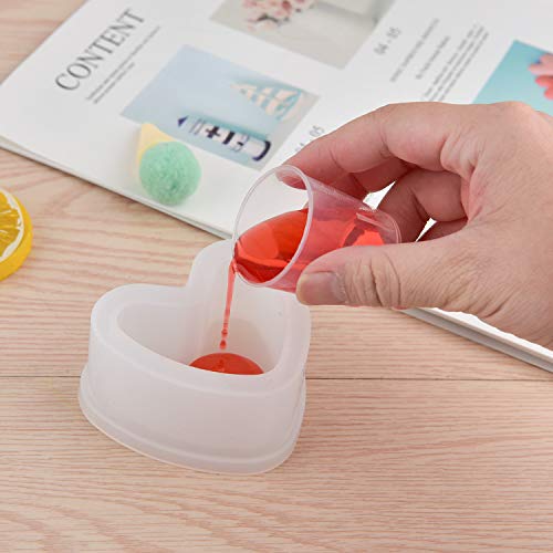 Coopay 50 Pack 30ml/1oz Plastic Graduated Cups Transparent Scale Clear Epoxy Mixing Cup with 100 Pack Wooden Stirring Sticks for Resin, Epoxy, Stain, Mixing Paint - size: 30ml