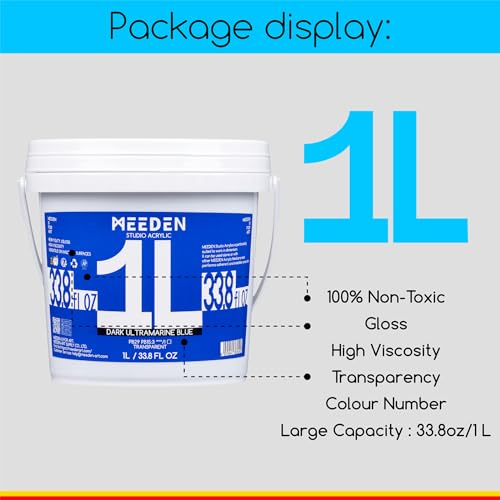 MEEDEN Acrylic Paint Set: 1L/33.8oz x 12 Colors Large Bulk Acrylic Paints - Heavy Body Gloss Art Paints for Canvas Crafts Pumpkins Painting - color: 12 Colors - 1L