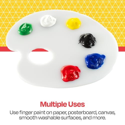 School Smart Washable Finger Paints, 16 Ounces Each, Assorted Primary Colors, Set of 6