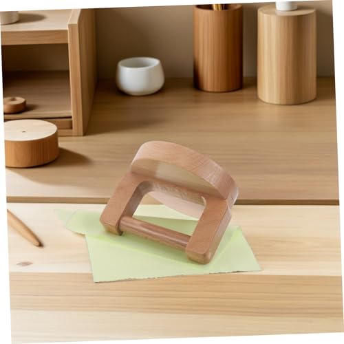 WRITWAA Wood Handled Baren for Printmaking Pressing Tool with Beech Wood Handle and Wiping Cloth, Linocut Hand Press Block for DIY Woodblock Printing and Craft Paper Pressing
