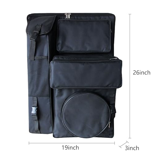 Artist Backpack, 4K Large Art Portfolio Case with 6 Pockets, Waterproof Art Backpack with PU Coated Oxford Cloth, Art Bag for Artists, Carrying Sketching Drawing Supplies Paint Storage Bags