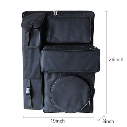 Artist Backpack, 4K Large Art Portfolio Case with 6 Pockets, Waterproof Art Backpack with PU Coated Oxford Cloth, Art Bag for Artists, Carrying Sketching Drawing Supplies Paint Storage Bags