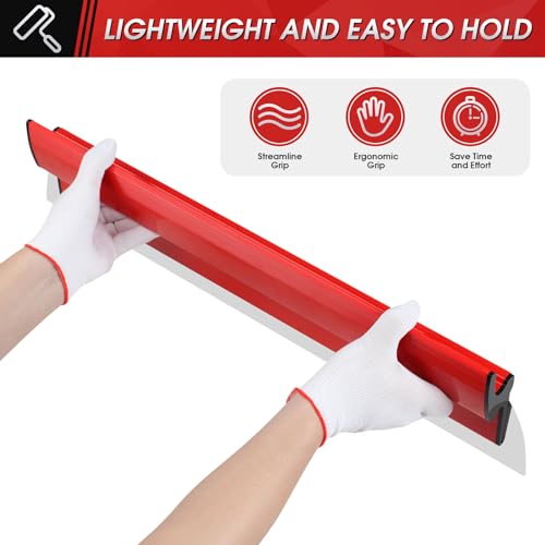 suokoun Drywall Skimming Blade Set, 10, 16 & 24 Inch Skimming Blade with 28-62 Inch Extension Handle, Professional Drywall Finishing Tools for Drywall/Wallboard - size: 10+16+24inch