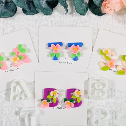 Xaekicr Alphabet Polymer Clay Cutters: 26 Pcs, Letter Designs for Polymer Clay Jewelry,Letter Clay Molds for DIY Custom Clay Earrings - color: M color