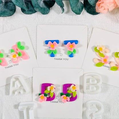 Xaekicr Alphabet Polymer Clay Cutters: 26 Pcs, Letter Designs for Polymer Clay Jewelry,Letter Clay Molds for DIY Custom Clay Earrings - color: M color
