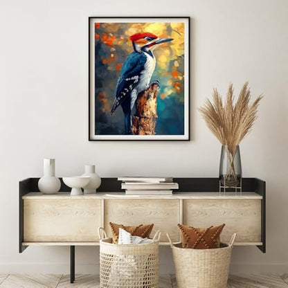 Natuyalo Bird Paint by Numbers Kit for Adults Beginner Animal DIY Painting Kits for Adults - Linen Canvas, Acrylic Pigment, 3 Paint Brushes, Waterproof Durable, Frameless, 16x20 Inch - color: PIC-09