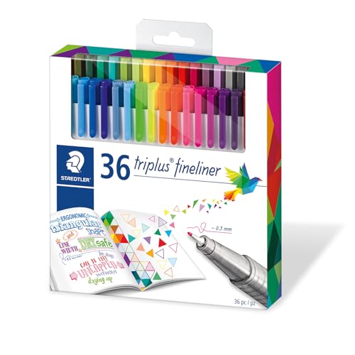 Staedtler Color Pen Set, Set of 36 Assorted Colors (Triplus Fineliner Pens) - size: 36 Count (Pack of 1)