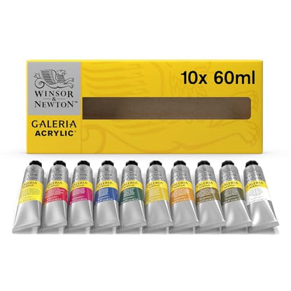 Winsor & Newton Galeria Acrylic Paint, 10 x 60ml (2--oz) Tube Paint Set - size: 2 Fl Oz (Pack of 10), style: 10 x 60ml (2-oz)