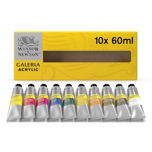Winsor & Newton Galeria Acrylic Paint, 10 x 60ml (2--oz) Tube Paint Set - size: 2 Fl Oz (Pack of 10), style: 10 x 60ml (2-oz)