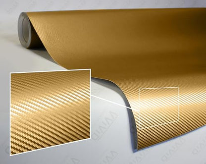 VViViD Craft 3D Carbon Fibre Textured Vinyl Sheet 1ft x 5ft for Silhouette, Cricut and Cameo Machines Including 12" x 12" Sheet of Transfer Paper (Gold) - color: Gold