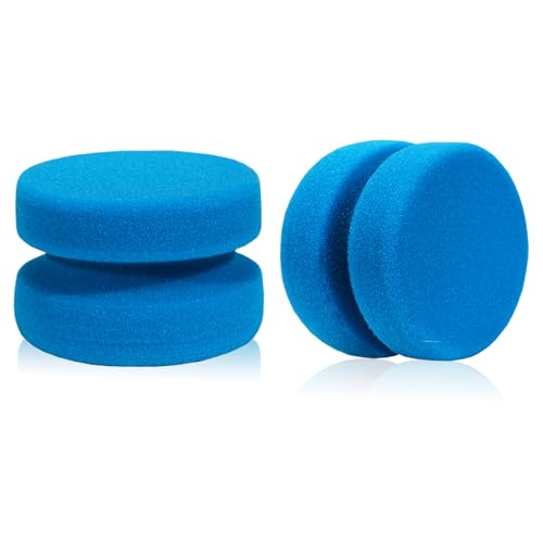 Round Paint Sponge – 2PCS 3.1 Inch Double-Sided Art Craft Sponge for Painting, Car Waxing & Kitchen Cleaning, Wall Repairing – Soft, Reusable Multi-Use Paint Applicator - color: Blue-2 Pcs, size: 2