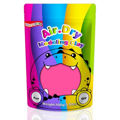 ifergoo Pink Air Dry Clay, DIY Creative Modeling Clay for Kids, Super Light Magic Foam Clay for Kids Age 3-12, Soft, No-Sticky & Non-Toxic, Molding Clay for School Art & Craft Project(Pink 100g/3.5oz) - color: Pink/100g