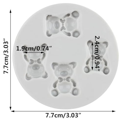 Cute Bear Polymer Clay Mold Bear Silicone Molds for DIY Crafts Epoxy Resin Casting Air Dry Polymer Clay Plaster Jewelry Making - color: Style D