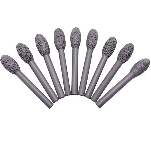 Texture Tool Sets for Clay Art - Oval Clay Modeling Pattern Rollers kit with Ergonomic Handles for Polymer Clay, Pottery, Ceramics, Sculpting Tools, Paint Sticks, DIY Crafts (9 Pcs)