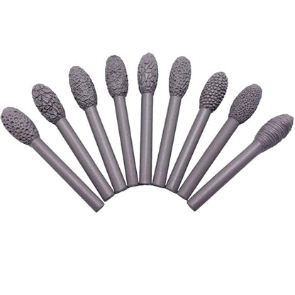 Texture Tool Sets for Clay Art - Oval Clay Modeling Pattern Rollers kit with Ergonomic Handles for Polymer Clay, Pottery, Ceramics, Sculpting Tools, Paint Sticks, DIY Crafts (9 Pcs)