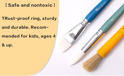 24 Pcs Paintbrush Variety Classpack, Back to School Art Supplies for Kids, Flat & Round Paint Brushes for Toddlers & Classrooms, Easy Grip - size: 24PCS