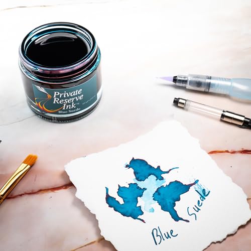 Private Reserve Premium Fountain Pen Ink, 60ml Bottle, Blue Suede | Premium fountain pen ink with smooth flow, rich color, and reliable everyday writing performance. - color: Blue Suede