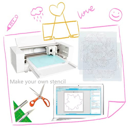 BANLTRE 12 Sheets 7.5 mil Mylar Sheet 12 x 12 inch Milky Translucent PET Blank Stencil Making Sheet for Cutting Machines, Cut Tool Template Material (7.5 mil) - size: 7.5 mil