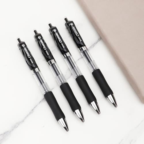 Classic Retractable Gel Roller Pens, 0.7mm Fine Point Black Ink (Black - 36 Packs) - color: Black - 36 Packs