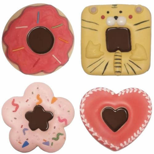 4-Piece Linzer Cookie Cutters Set - Stainless Steel Large Fondant Biscuit Molds for Birthday Party, Graduation, Christmas, and Holiday Baking DIY (Round, Square, Heart, Flower)