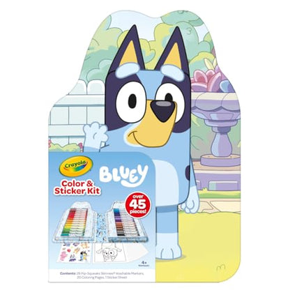 Crayola Bluey Art Kit for Kids (45pcs), Bluey Coloring Book Pages & Stickers for Kids, Arts & Crafts Set, Toys for Girls & Boys, Gift, 4+ - style: Art Kit, Bluey