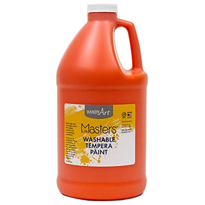 Handy Art Little Masters Washable Tempera Paint, 64 Fl Oz (Pack of 1) & Washable Tempera Paint, 64 Fl Oz (Pack of 1), Blue & Washable Tempera Paint, Half Gallon, Green