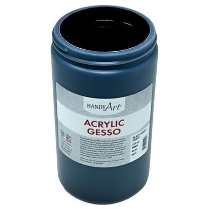 Handy Art Acrylic Gesso, 32 oz, Black, Primer for Canvas, Wood, & Artist Painting Surfaces, Enhances Acrylic Paint Adhesion, Low Viscosity, Thick Coverage, Certified Safe & AP Non-Toxic, Made in US - color: Black Gesso, size: 32 Fl Oz (Pack of 1)