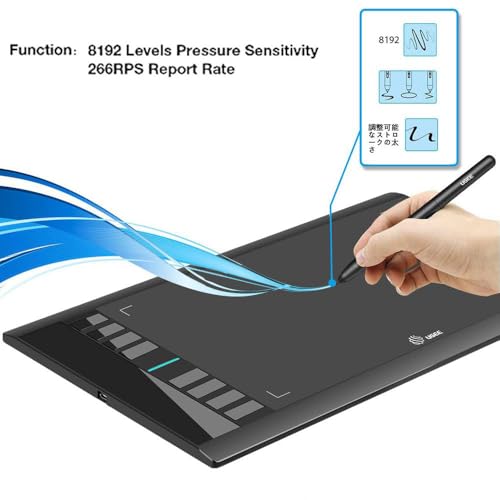 UGEE Drawing Tablet Graphics, M708 V2 Upgrade PC&Computer&Android Device,10x6 Inch Ultra Thin Large Graphic for PC, Pad with 8 Hot Keys Upgrade 16384 Level Battery-Free Stylus for Unleash Creativity - style: Wired M708 V2 Android