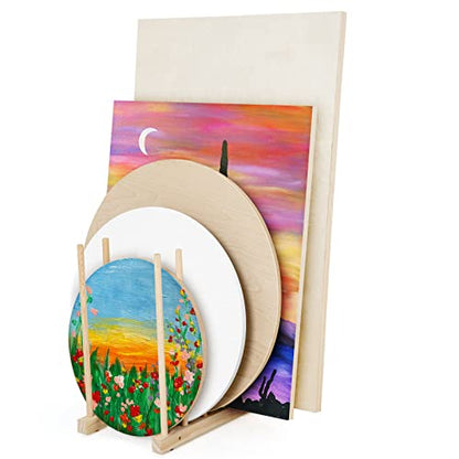 Falling in Art Small Wooden Art Storage Rack - Canvas Drying Stand for Artworks, Frames, Canvases, Drawing Boards, Prints, Panels, Paintings Display - size: Small