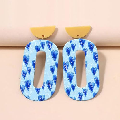 6 Pcs Transfer Paper for Polymer Clay, Blue Dots Fragment Hearts Paisley Print Pattern Clay Transfer Sheets, Water Soluble Polymer Clay Transfer Sheets Paper for DIY Jewelry Earrings Making 5.8"X3.9"