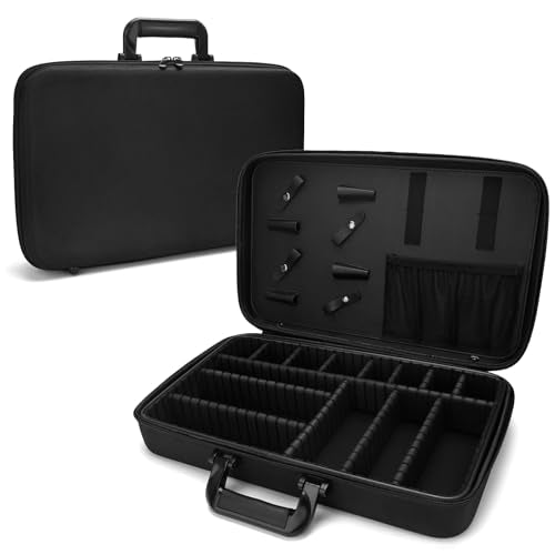 Barber Carrying Case,Barber Case, Stylist Tool Box Professional Salon Hair Cutting Grooming Kit Storage Organizer for Clippers, Scissors, Barber Supplies(Large) - size: Large