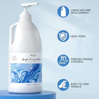 Nicpro Pouring Medium for Acrylic Paint 69oz / 2040ml, Acrylic Paint Thinner, Acrylics Flow Medium Improve Flow Consistency - size: 69 Fl Oz (Pack of 1)
