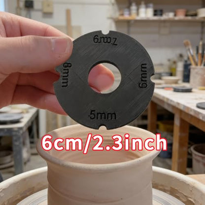 Pottery Foot Rim Shape Tool with Scalable Sponge Stick, Rotundity Rim Modeling Kit, Compatible with Ceramic Trimming and Finishing Tool - color: Black