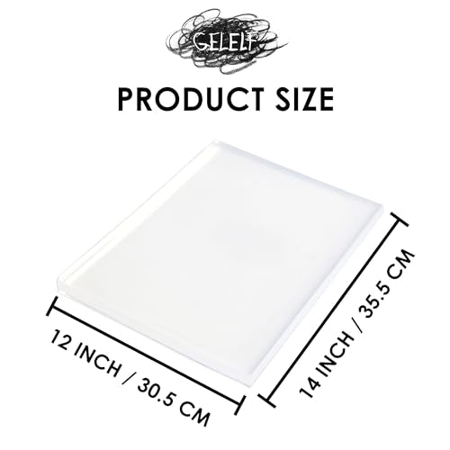 GELELF Upgraded Gel Printing Plate A3 (12"x14") - No Aging & Bubbling, Reusable Gel Plates for Monoprinting -Printmaking Art Supplies for Card Making, Book Press, Journaling, Scrapbooking and More - size: 12" x 14" | 30.5 x 35.5 cm