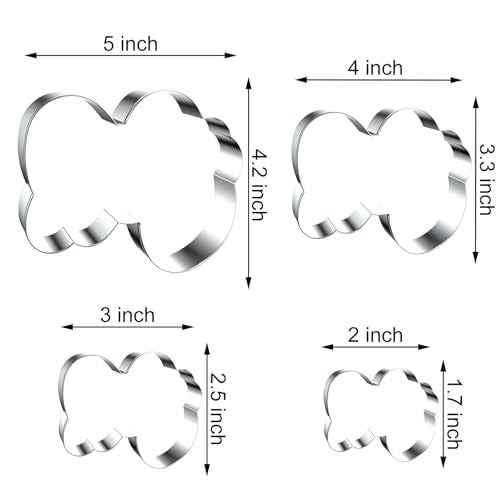 Baby Word Cookie Cutter Set - 5 inch, 4 inch, 3 inch, 2 inch - 4 Piece Script Cursive “baby” Cookie Cutters Shapes Molds - Stainless Steel - color: Baby Word