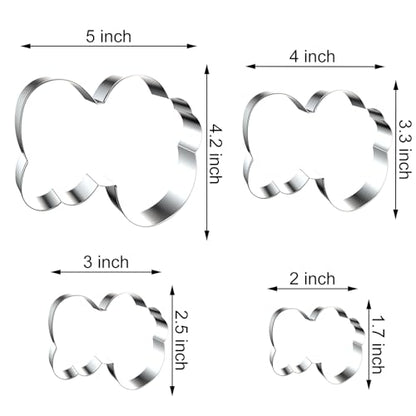 Baby Word Cookie Cutter Set - 5 inch, 4 inch, 3 inch, 2 inch - 4 Piece Script Cursive “baby” Cookie Cutters Shapes Molds - Stainless Steel - color: Baby Word