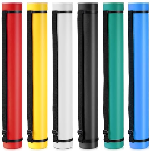 Yahenda 6 Pcs Expandable Poster Tubes Bulk, 24"- 40" Extendable Blueprint Tube with Shoulder Strap Waterproof Portable Durable Round Cases for Drawing, Poster, Office Bulk Supply(Neutral Color) - color: Neutral Color