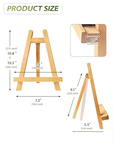 Tabletop Easel for Painting, Mini Painting Easel, Small Wooden Table Top Easels Stand for Painting, Folding Wooden Easel Stand, Beech Wood Tabletop Easel Stand for Kids Students Adults - color: Light Wood