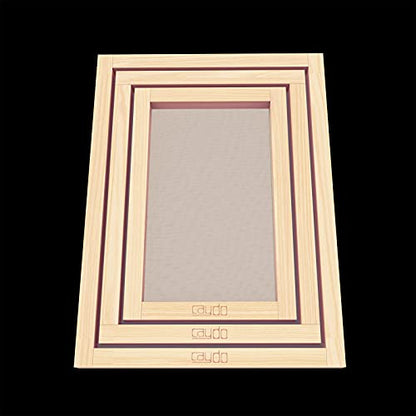 Caydo 6 Pieces 3 Size Wood Silk Screen Printing Frame with Mesh for Screen Printing, 10 x 14 Inch, 8 x 12 Inch, 6 x 10 Inch