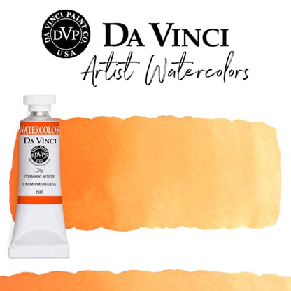 DA VINCI PAINTS Professional Artist Watercolor Paint, Cadmium Orange, 15mL - color: Cadmium Orange, style: 15mL