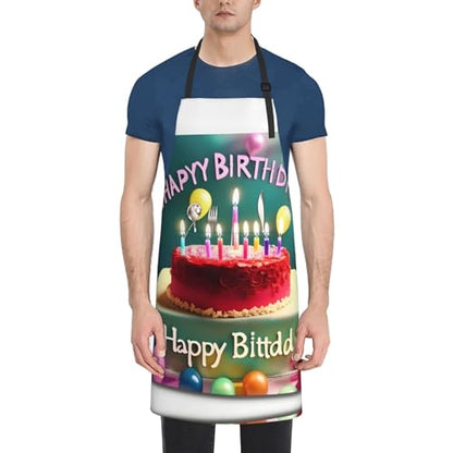 Cartoon heart sun Heavy Duty Waterproof Apron with Pockets for AdultsResistant Grilling, Gardening, Painting - color: Happy Birthday Beautiful